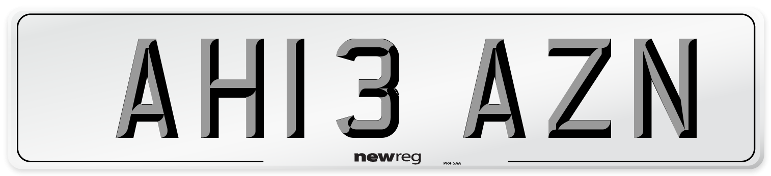 AH13 AZN Number Plate from New Reg